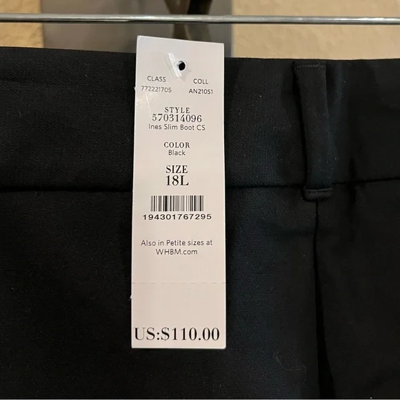 White House Black Market Ines Professional Bootcut Pants/ Trousers. Black 18 NWT - Picture 9 of 16